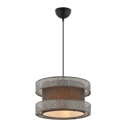 Lampadario HALO 1xE27/60W/230V marrone/grigio