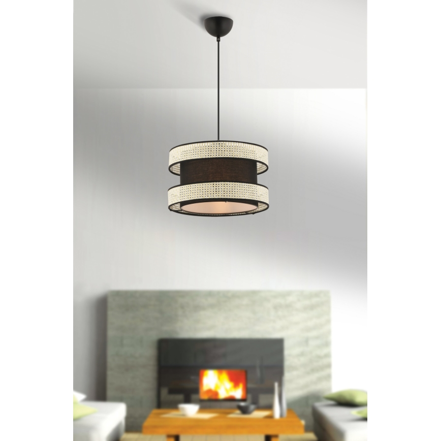 Lampadario HALO 1xE27/60W/230V nero/crema