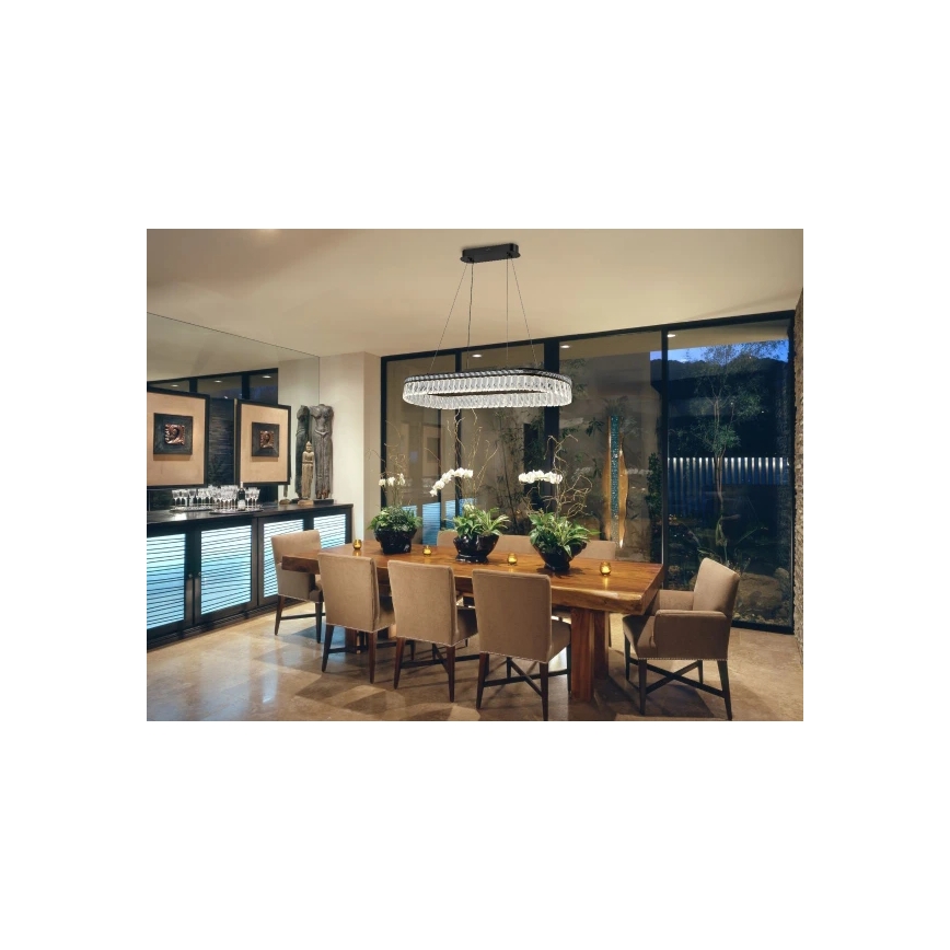 Lampadario LED dimmerabile in cristallo sospeso su cavo THALIA LED/50W/230V 3000-6000K + telecomando