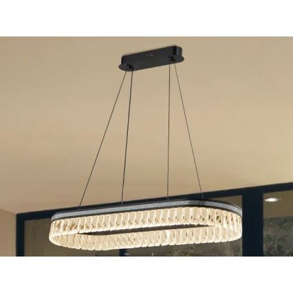 Lampadario LED dimmerabile in cristallo sospeso su cavo THALIA LED/50W/230V 3000-6000K + telecomando