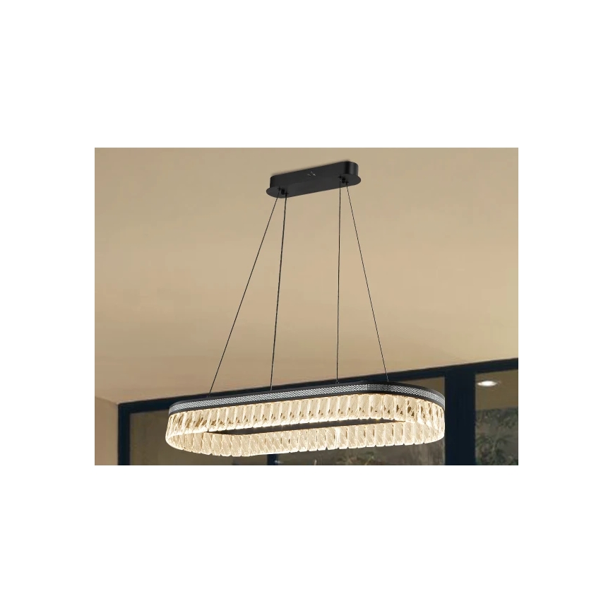 Lampadario LED dimmerabile in cristallo sospeso su cavo THALIA LED/50W/230V 3000-6000K + telecomando