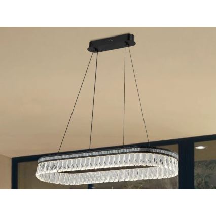 Lampadario LED dimmerabile in cristallo sospeso su cavo THALIA LED/50W/230V 3000-6000K + telecomando