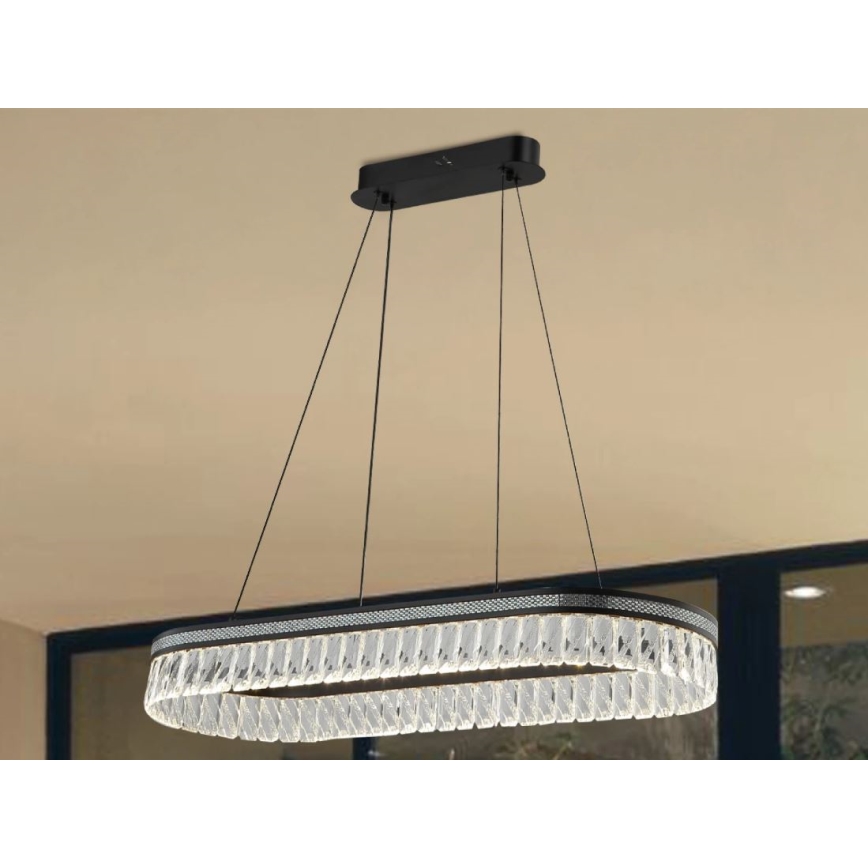 Lampadario LED dimmerabile in cristallo sospeso su cavo THALIA LED/50W/230V 3000-6000K + telecomando