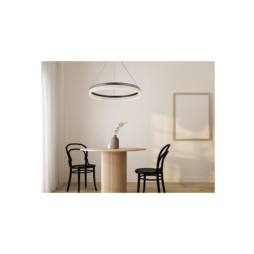 Lampadario in cristallo dimmerabile a sospensione su cavo THALIA LED/55W/230V 3000-6000K Ø 80 cm + telecomando