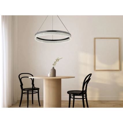 Lampadario in cristallo dimmerabile a sospensione su cavo THALIA LED/55W/230V 3000-6000K Ø 80 cm + telecomando