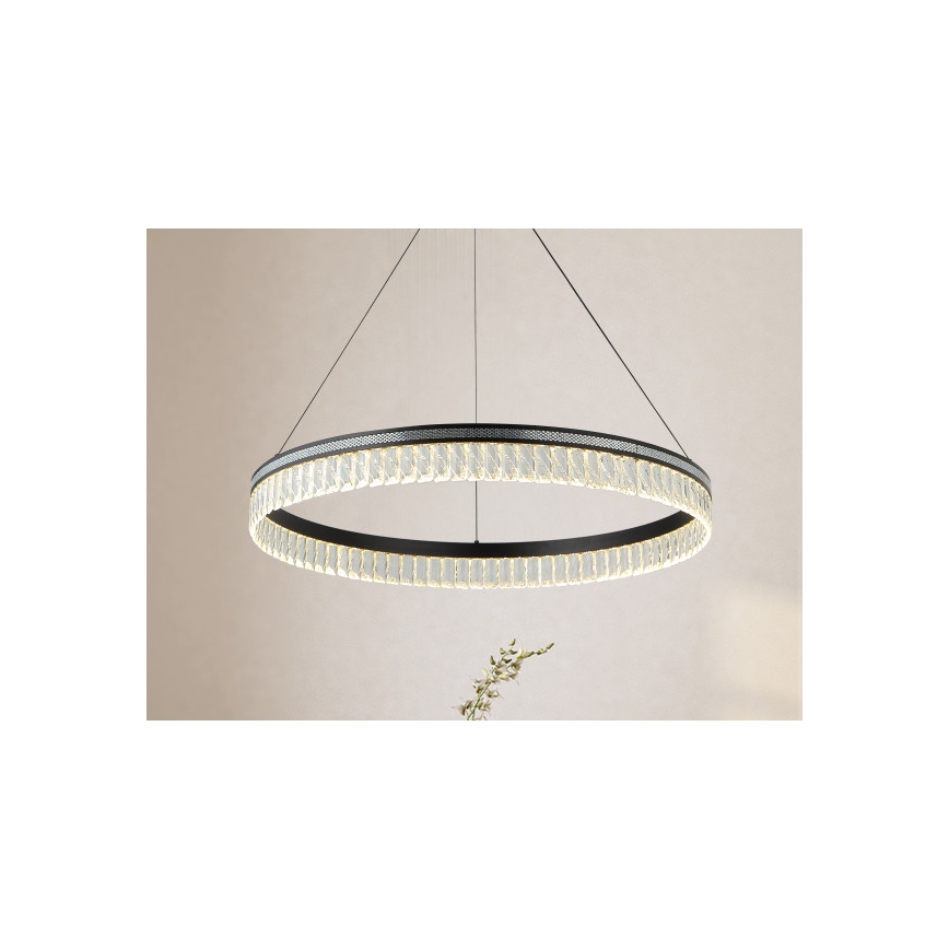 Lampadario in cristallo dimmerabile a sospensione su cavo THALIA LED/55W/230V 3000-6000K Ø 80 cm + telecomando