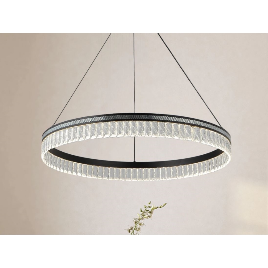 Lampadario in cristallo dimmerabile a sospensione su cavo THALIA LED/55W/230V 3000-6000K Ø 80 cm + telecomando