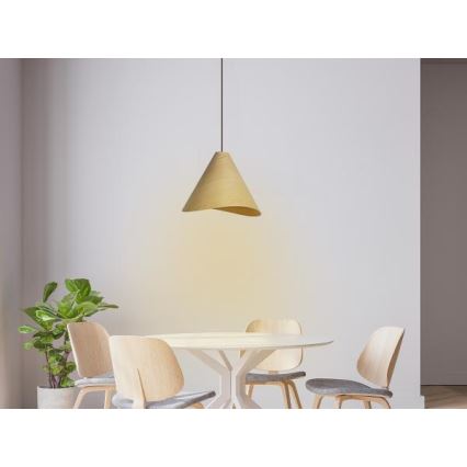 Lampadario in legno a sospensione con cavo 1xE27/60W/230V Ø 33 cm massello/rovere/legno di hevea