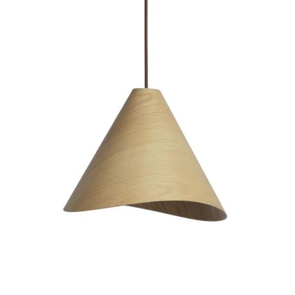 Lampadario in legno a sospensione con cavo 1xE27/60W/230V Ø 33 cm massello/rovere/legno di hevea