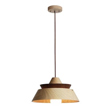Lampadario in legno con cavo, 1xE27/60W/230V, Ø 33 cm, legno massello/rovere/noce/legno di caucciù