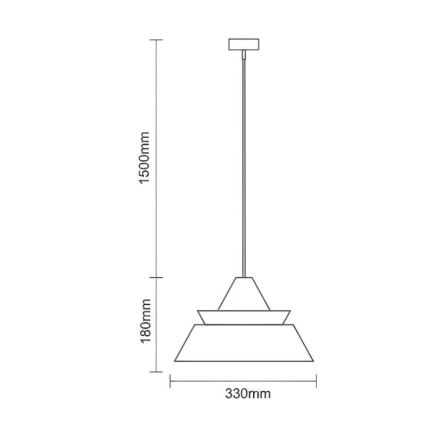 Lampadario in legno con cavo, 1xE27/60W/230V, Ø 33 cm, legno massello/rovere/noce/legno di caucciù