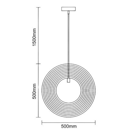 Lampadario in legno sospeso con cavo 1xE27/60W/230V, Ø 50 cm, legno massello/impiallacciatura/Hevea (legno di gomma)
