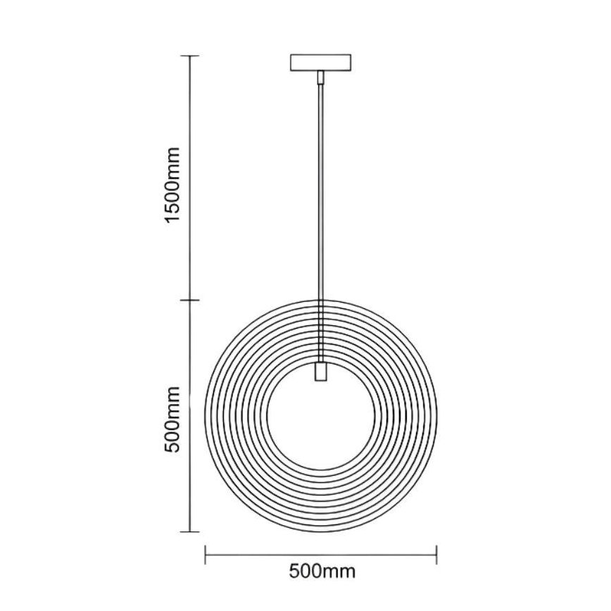 Lampadario in legno sospeso con cavo 1xE27/60W/230V, Ø 50 cm, legno massello/impiallacciatura/Hevea (legno di gomma)
