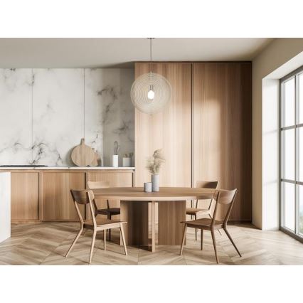 Lampadario in legno su cavo 1xE27/60W/230V Ø 43,5 cm massello/impiallacciato/faggio/legno di hevea