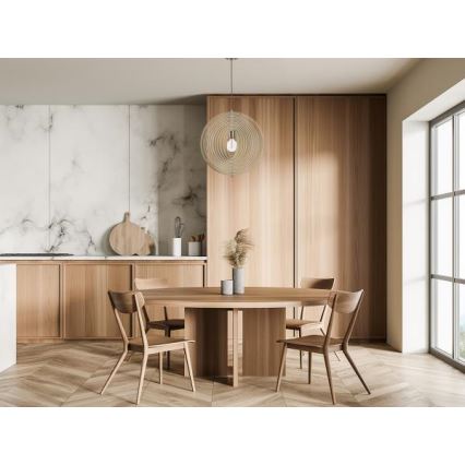 Lampadario in legno su cavo 1xE27/60W/230V Ø 43,5 cm massello/impiallacciato/faggio/legno di hevea