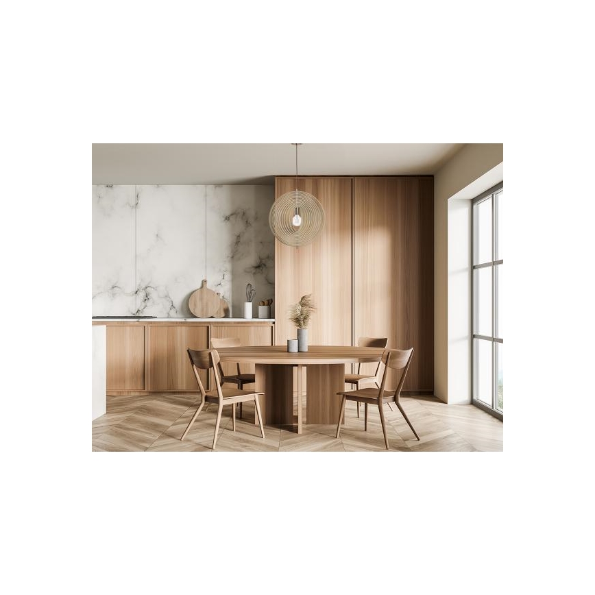 Lampadario in legno su cavo 1xE27/60W/230V Ø 43,5 cm massello/impiallacciato/faggio/legno di hevea