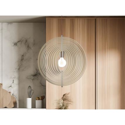 Lampadario in legno su cavo 1xE27/60W/230V Ø 43,5 cm massello/impiallacciato/faggio/legno di hevea
