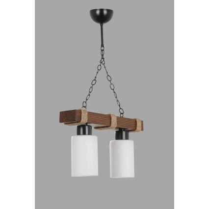 Lampadario JASMIN 2xE27/40W/230V marrone/bianco