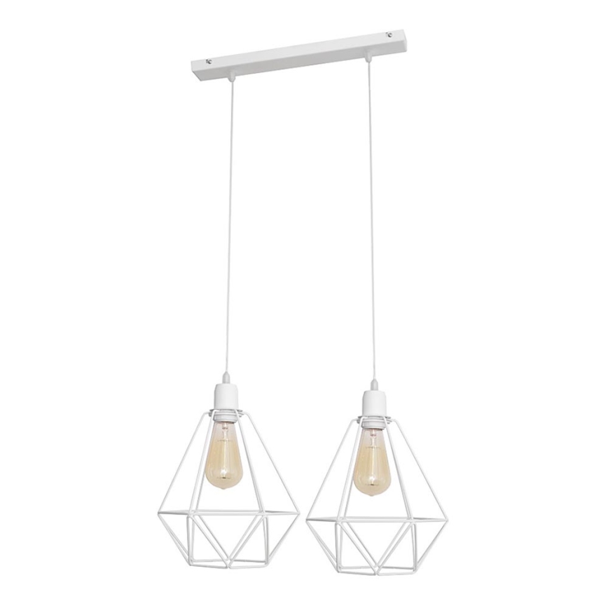 Lampadario KARO 2xE27/15W/230V bianco