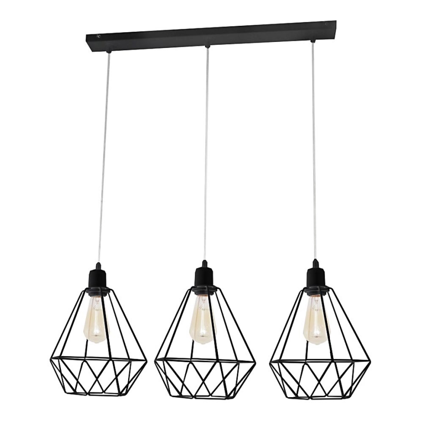 Lampadario KARO 3xE27/15W/230V nero