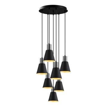 Lampadario KEM 7xE27/40W/230V nero