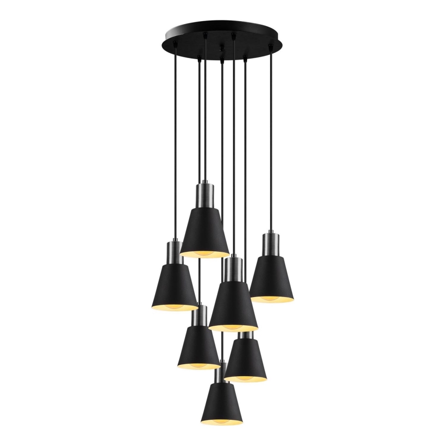 Lampadario KEM 7xE27/40W/230V nero