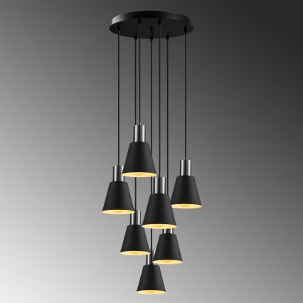 Lampadario KEM 7xE27/40W/230V nero