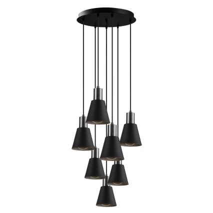 Lampadario KEM 7xE27/40W/230V nero