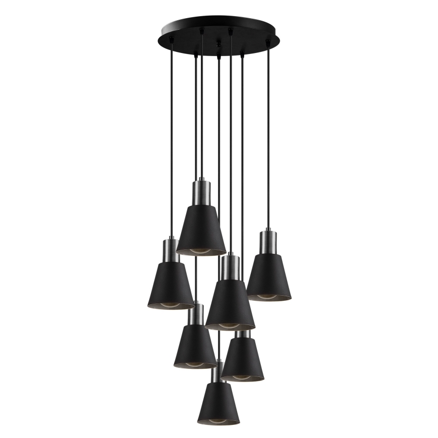 Lampadario KEM 7xE27/40W/230V nero