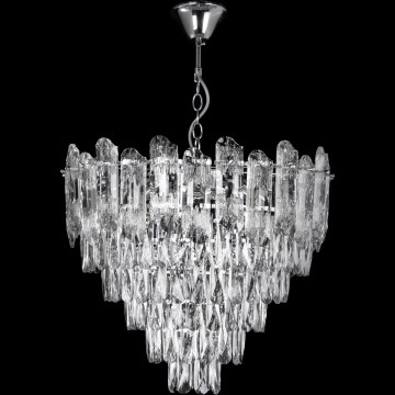 Lampadario LED a catena 9xE27/60W/230V + 6xLED/6W diam. 50 cm cromo lucido
