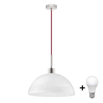 Lampadario LED a cavo 1xE27/60W/230V bianco/rosso