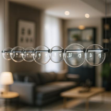 Lampadario LED a cavo ATOLA LED/19W/230V nero/trasparente