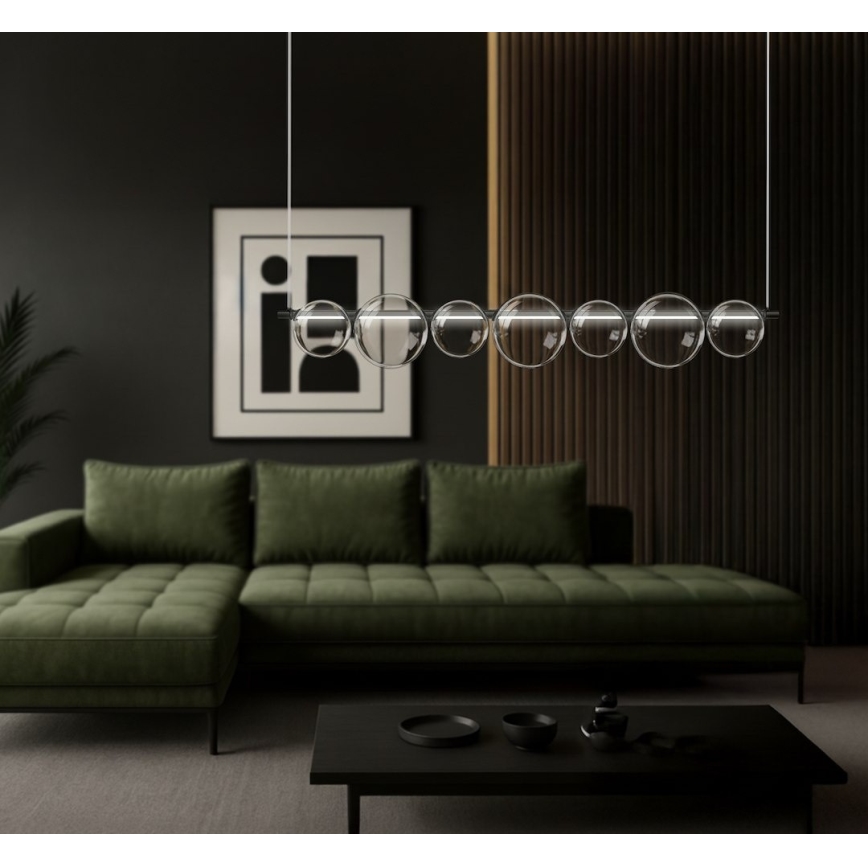 Lampadario LED a cavo ATOLA LED/19W/230V nero/trasparente