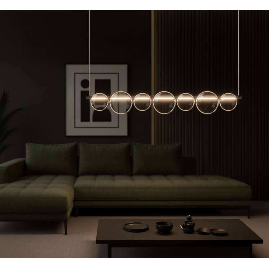 Lampadario LED a cavo ATOLA LED/19W/230V nero/trasparente