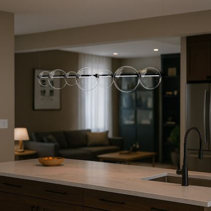 Lampadario LED a cavo ATOLA LED/19W/230V nero/trasparente