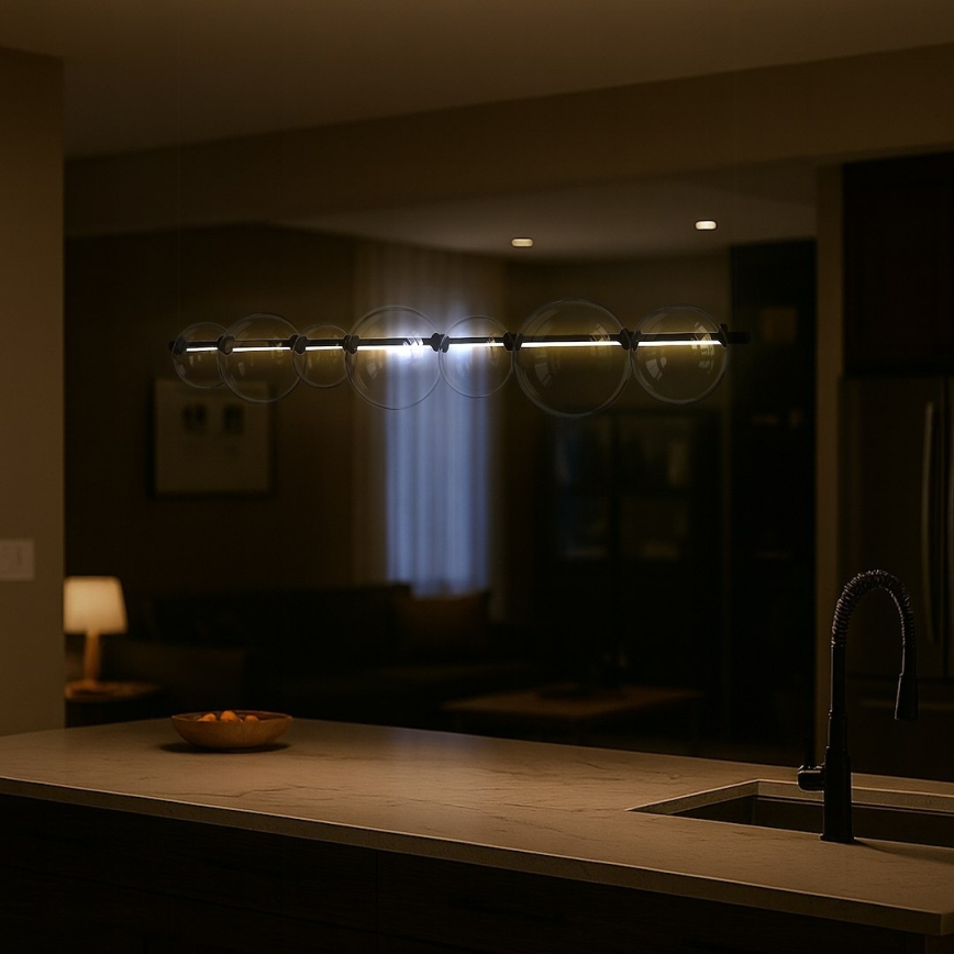 Lampadario LED a cavo ATOLA LED/19W/230V nero/trasparente