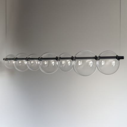 Lampadario LED a cavo ATOLA LED/19W/230V nero/trasparente