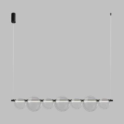 Lampadario LED a cavo ATOLA LED/19W/230V nero/trasparente