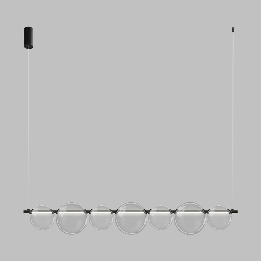 Lampadario LED a cavo ATOLA LED/19W/230V nero/trasparente