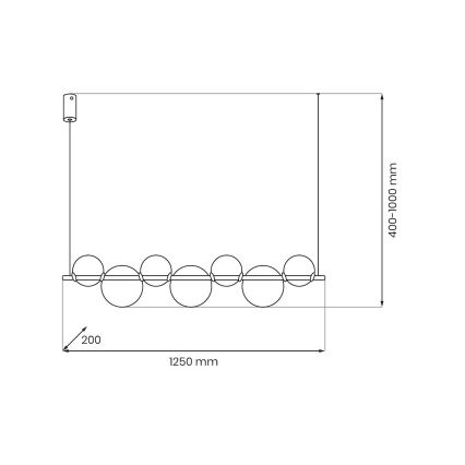Lampadario LED a cavo ATOLA LED/19W/230V nero/trasparente