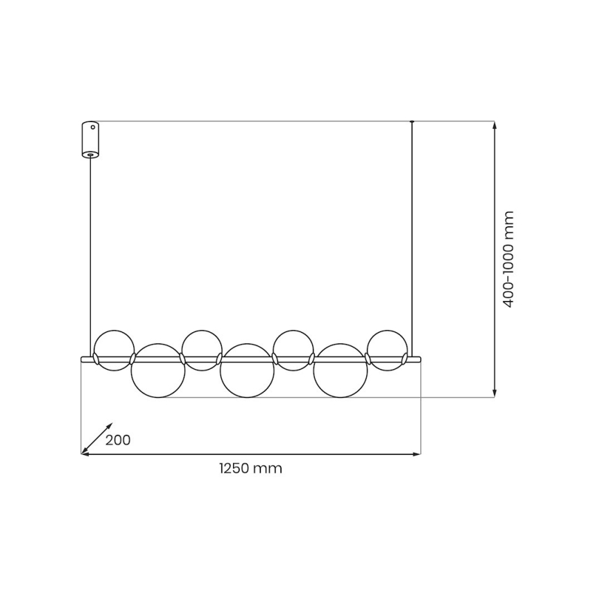 Lampadario LED a cavo ATOLA LED/19W/230V nero/trasparente