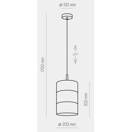 Lampadario LED a cavo BOGART 1xE27/15W/230V bianco/oro