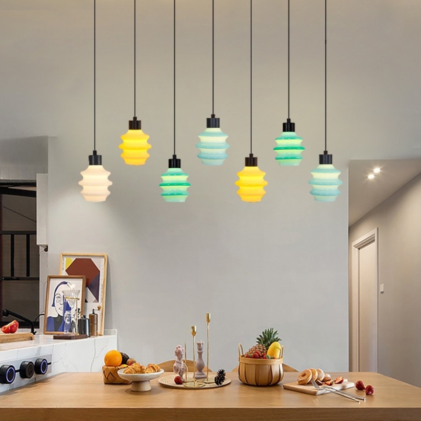 Lampadario LED a cavo CACTUS 7xLED/2,8W/230V 3000K verde/giallo/bianco