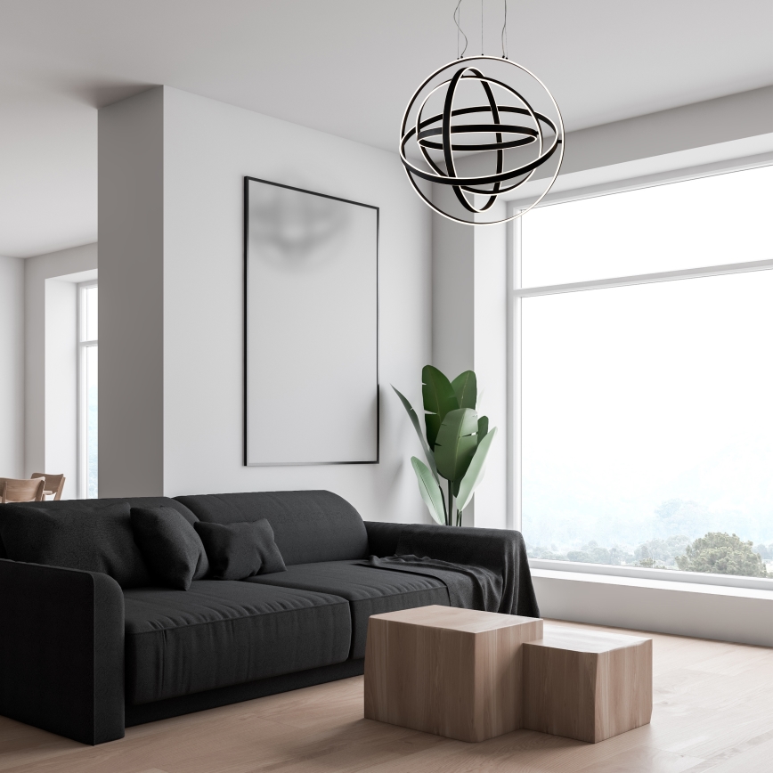 Lampadario LED a cavo COPERNICUS LED/260W/230V nero