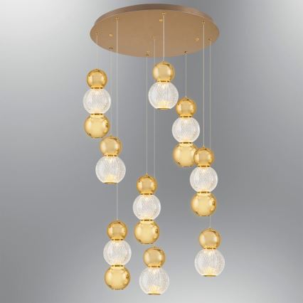 Lampadario LED a cavo CREMONA LED/51W/230V 3000K oro