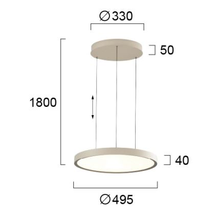 Lampadario LED a cavo DENVER LED/76W/230V beige