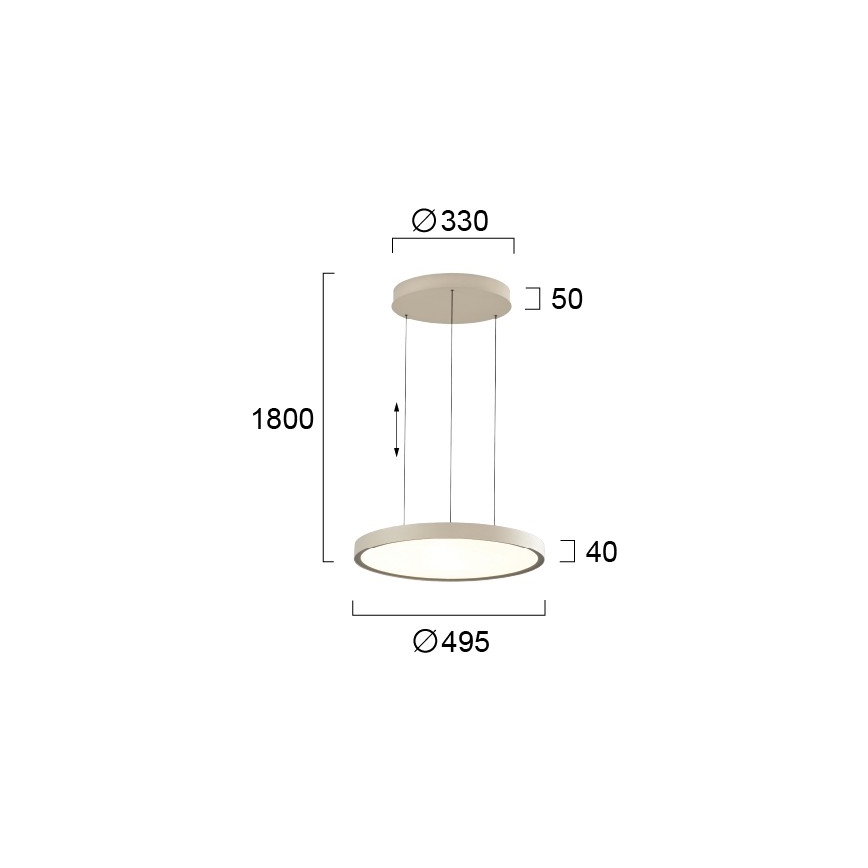 Lampadario LED a cavo DENVER LED/76W/230V beige