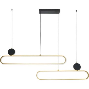 Lampadario LED a cavo FLORENTYNA LED/48W/230V 4000K dorato/nero