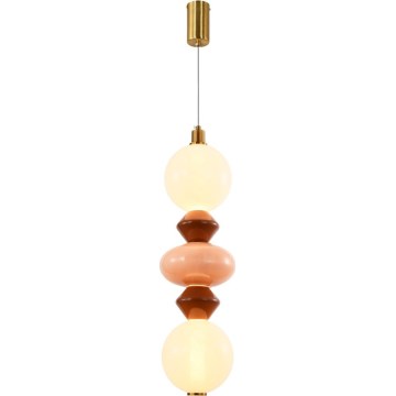 Lampadario LED a cavo FLORES LED/15W/230V oro/arancione/marrone