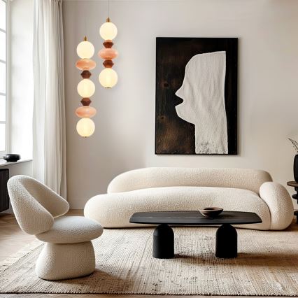 Lampadario LED a cavo FLORES LED/15W/230V oro/arancione/marrone